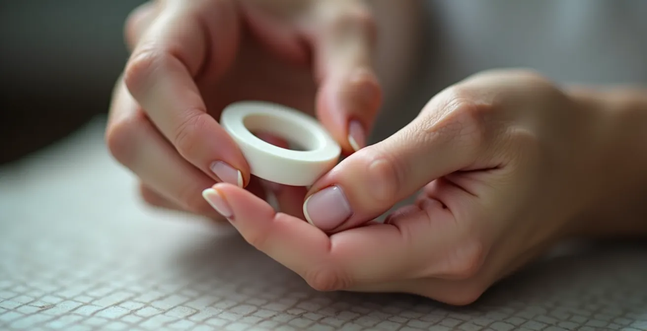 Main tenant délicatement une maquette en cire blanche d'une bague avec lumière douce