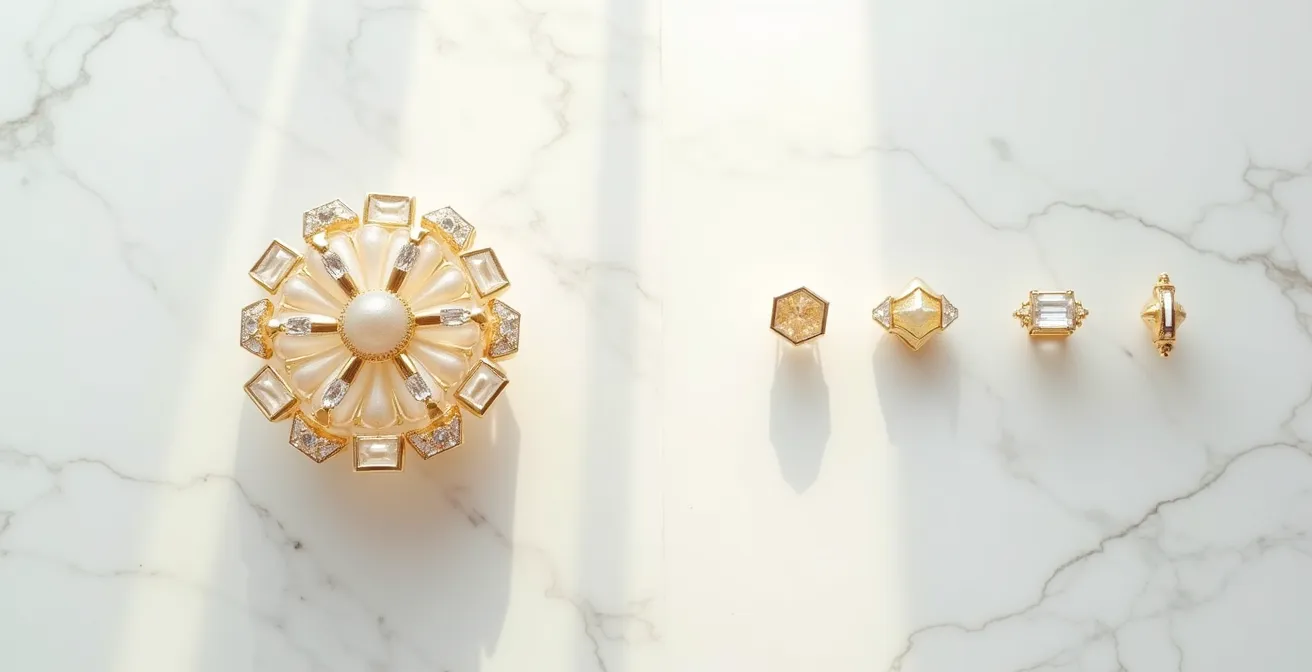 Comparaison visuelle entre une pièce unique et une collection de bijoux en série limitée